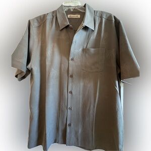 Large, olive green Tommy Bahama silk shirt. New with tags.